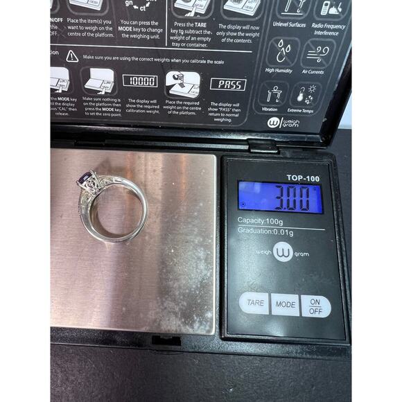 Amethyst sterling silver ring size 9 - Picture 5 of 11